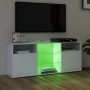 Mueble de TV con luces LED blanco brillante 120x30x50 cm