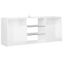 Mueble de TV con luces LED blanco brillante 120x30x50 cm