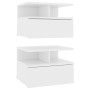 Mesita de noche flotantes 2 uds madera contrachapada 40x31x27cm