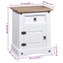Mesita de noche Corona Range pino mexicano blanco 53x39x66 cm