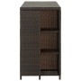 Mesa bar estante almacenaje 120x60x110cm ratán sintético marrón