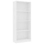 Estantería de 4 niveles madera contrachapada blanca 60x24x142cm