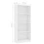 Estantería de 4 niveles madera contrachapada blanca 60x24x142cm