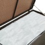 Caja de almacenaje jardín ratán sintético marrón 100x50x50 cm