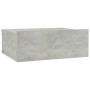 Mesita de noche flotante contrachapada gris hormigón 40x30x15cm