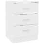 Mesita de noche madera contrachapada blanco 38x35x56 cm