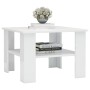 Mesa de centro madera contrachapada blanco brillante 60x60x42cm