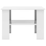 Mesa de centro madera contrachapada blanco brillante 60x60x42cm