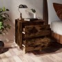 Mesitas de noche 2 uds patas madera roble ahumado 40x35x50 cm