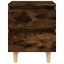 Mesitas de noche 2 uds patas madera roble ahumado 40x35x50 cm
