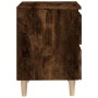 Mesitas de noche 2 uds patas madera roble ahumado 40x35x50 cm