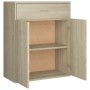 Aparador de madera contrachapada color roble Sonoma 60x30x75 cm