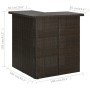 Mesa de bar de esquina marrón ratán sintético 100x50x105 cm