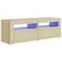 Mueble de TV con luces LED roble Sonoma 120x35x40 cm