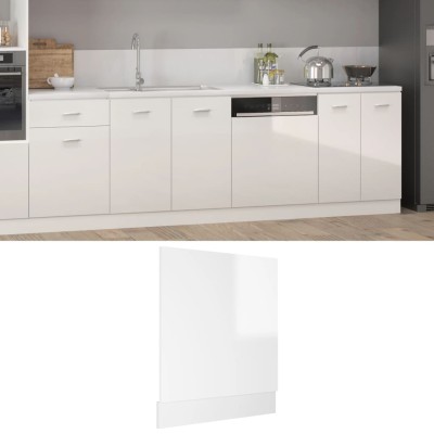 Panel para lavavajillas contrachapada blanco brillo 59,5x3x67cm