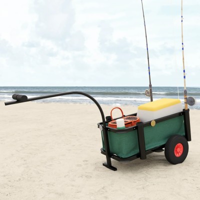 Carrito de pesca con bolsa de acero negro