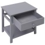 Mesita de noche madera de Paulownia gris 40x29x42 cm