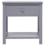 Mesita de noche madera de Paulownia gris 40x29x42 cm