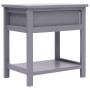 Mesita de noche madera de Paulownia gris 40x29x42 cm