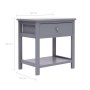 Mesita de noche madera de Paulownia gris 40x29x42 cm