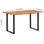 Mesa de comedor de madera maciza de acacia 140x70x76 cm