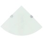 Estante de esquina con soportes cromados vidrio blanco 35x35 cm
