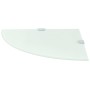 Estante de esquina con soportes cromados vidrio blanco 35x35 cm