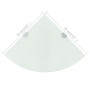 Estante de esquina con soportes cromados vidrio blanco 35x35 cm