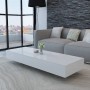 Mesa de centro rectangular de fibra de vidrio blanco brillante