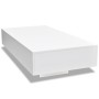 Mesa de centro rectangular de fibra de vidrio blanco brillante