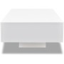 Mesa de centro rectangular de fibra de vidrio blanco brillante
