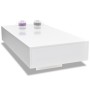 Mesa de centro rectangular de fibra de vidrio blanco brillante