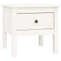 Mesa auxiliar 2 uds madera maciza de pino blanco 50x50x49 cm