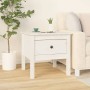 Mesa auxiliar 2 uds madera maciza de pino blanco 50x50x49 cm