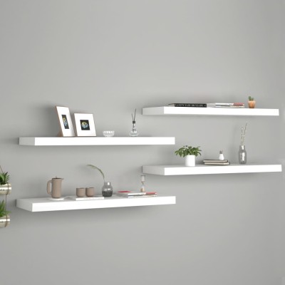 Estantes flotantes de pared 4 uds MDF blanco 80x23,5x3,8 cm