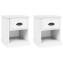 Mesitas de noche 2 uds madera contrachapada blanco 39x39x47,5cm