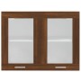 Armario vitrina colgante madera roble ahumado 80x31x60 cm