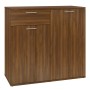 Aparador de madera contrachapada roble marrón 80x36x75 cm