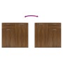 Aparador de madera contrachapada roble marrón 80x36x75 cm