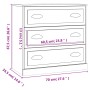 Aparador de madera contrachapada blanco 70x35,5x67,5 cm