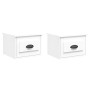 Mesitas de noche de pared 2 uds blanco 41,5x36x28 cm