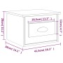Mesitas de noche de pared 2 uds blanco 41,5x36x28 cm