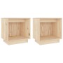 Mesitas de noche 2 uds madera maciza de pino 40x30x40 cm