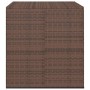 Baúl de cojines para jardín de ratán PE marrón 100x97,5x104 cm
