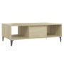 Mesa de centro madera contrachapada color roble 103,5x60x35 cm
