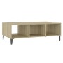 Mesa de centro madera contrachapada color roble 103,5x60x35 cm