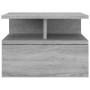 Mesita de noche flotante 2 uds madera gris Sonoma 40x31x27 cm