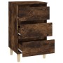 Mesita de noche madera contrachapada roble ahumado 40x35x70 cm