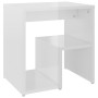 Mesita de noche madera contrachapada blanco brillo 40x30x40 cm