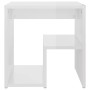 Mesita de noche madera contrachapada blanco brillo 40x30x40 cm